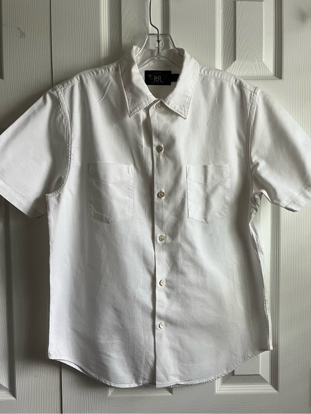 Ralph Lauren RRL Western Work Shirt Sz Small Short Sleeve White Mens Preppy Polo